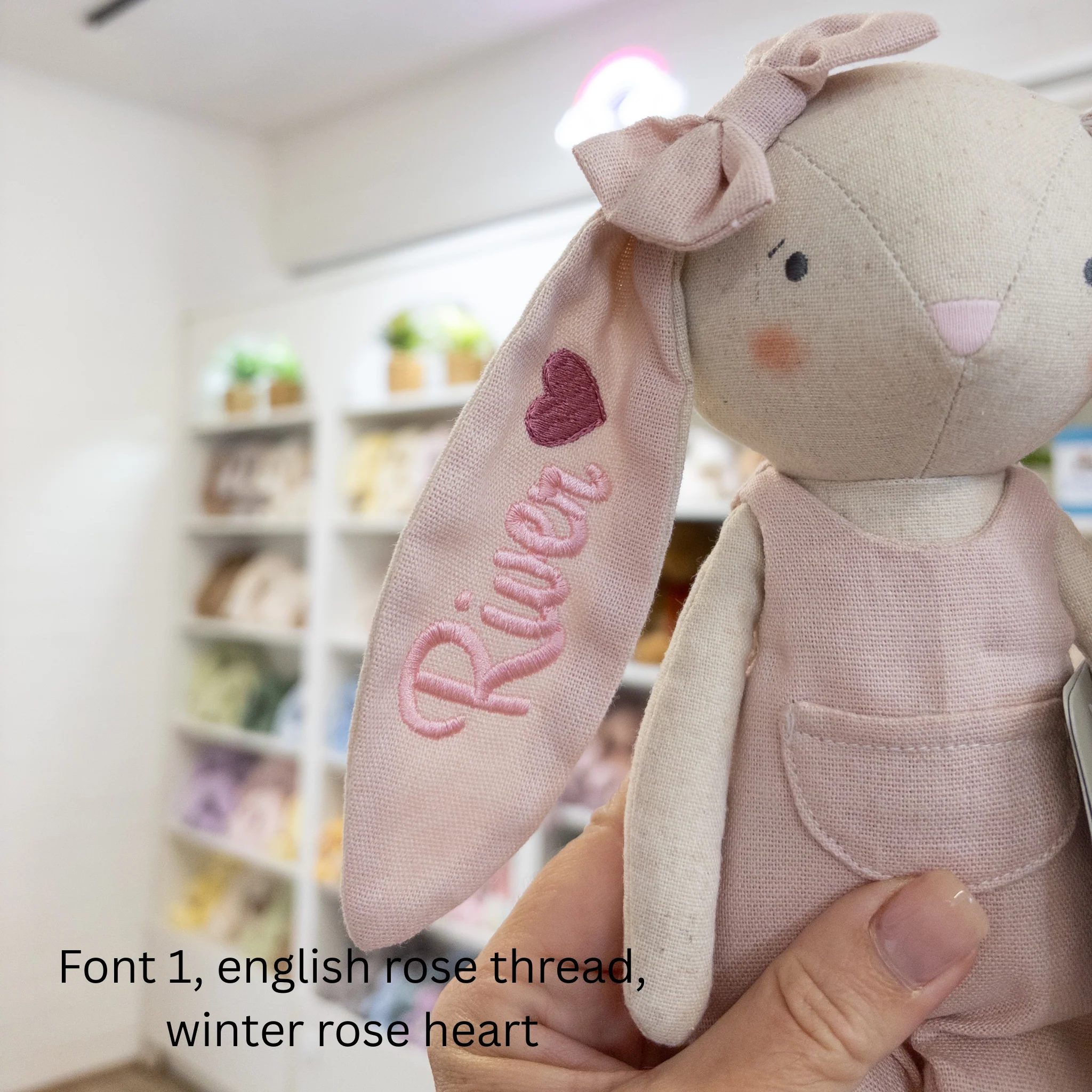 Personalised Alimrose Olivia Bunny - pink 28cm - Image 3